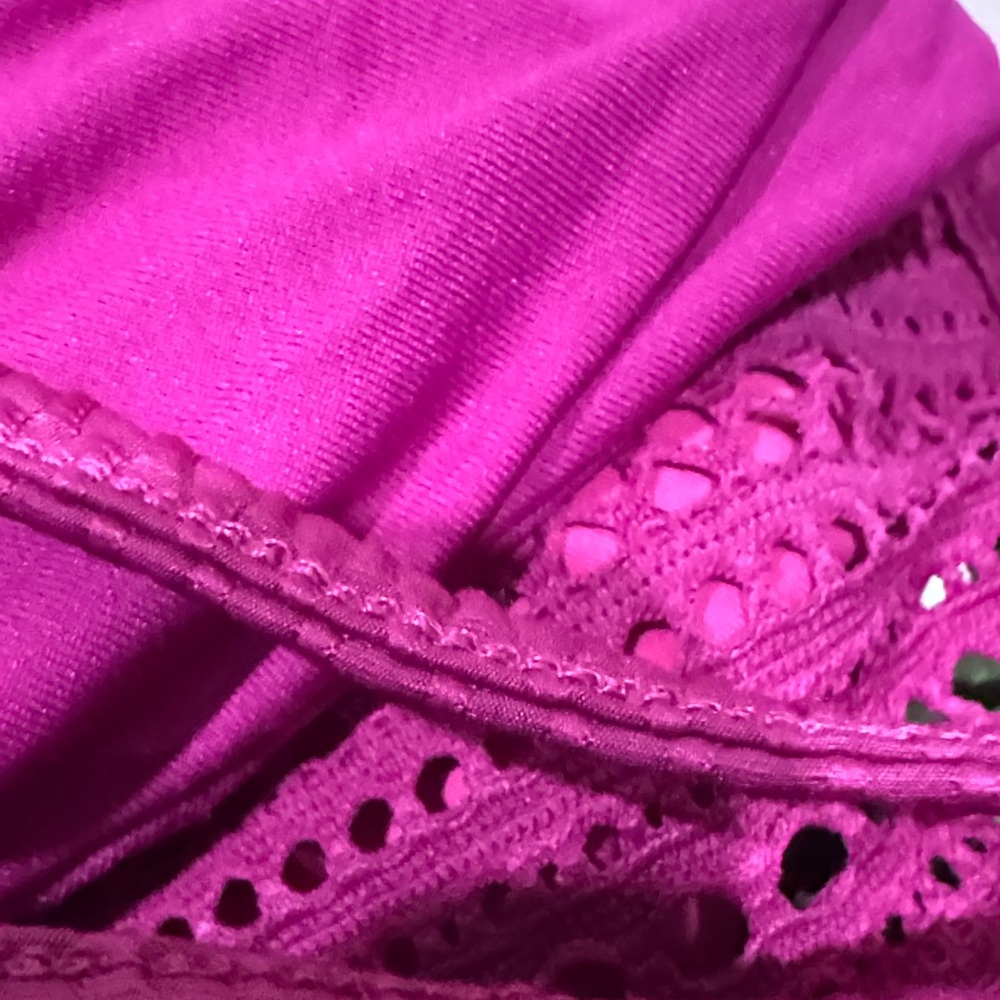 Robin Piccone Fuchsia Crochet-Detail One-Piece Swimsuit - Picture 4 of 4